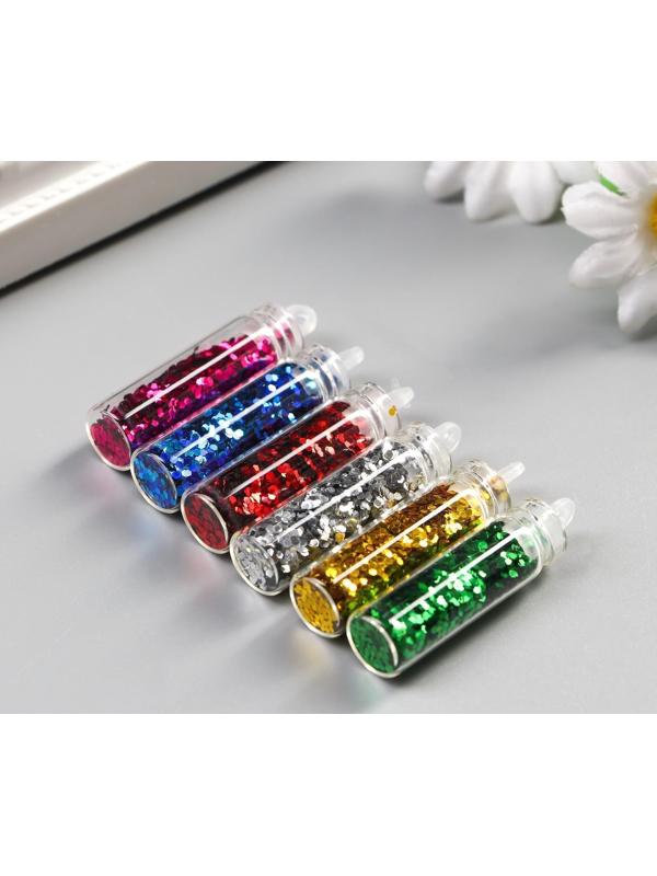 Глиттер набор 6 бутылочек 