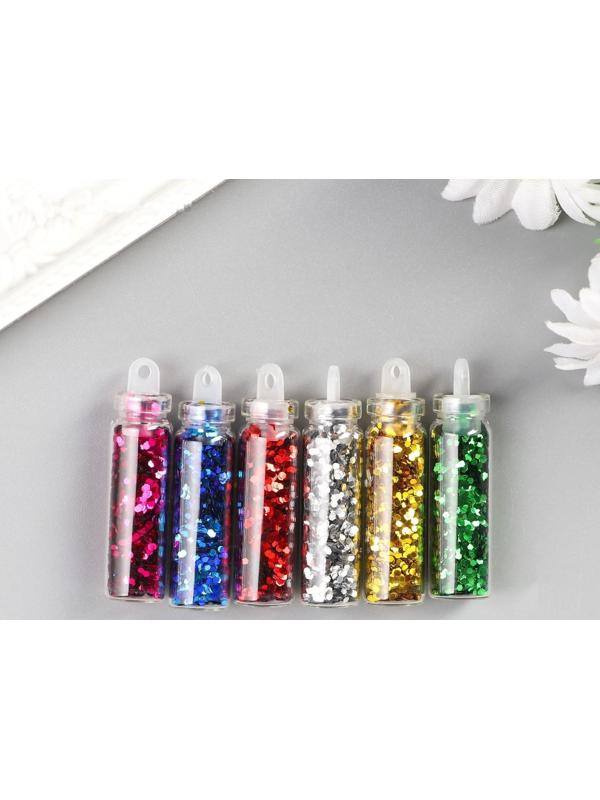 Глиттер набор 6 бутылочек 