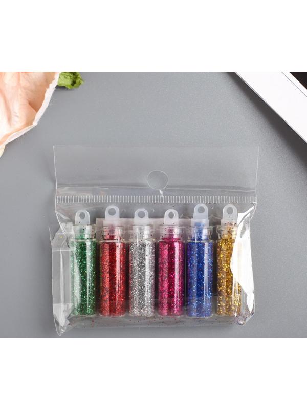 Глиттер набор 6 бутылочек 