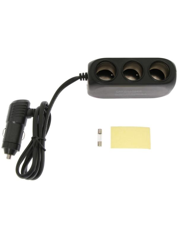 Разветвитель прикуривателя Cartage, USB 2.1 А/1 А, 60 Вт, 12/24 В, провод 60 см