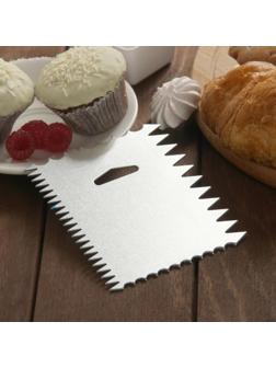 Шпатель кондитерский «Зубчики», 12×10×0,1 см