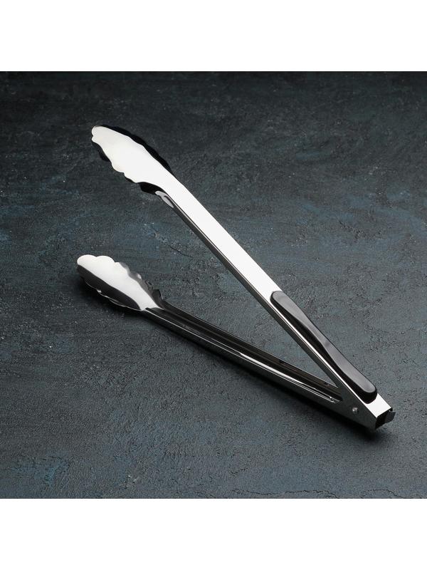 Щипцы кухонные «Универсал», 33 см, с прорезиненной ручкой, цвет МИКС