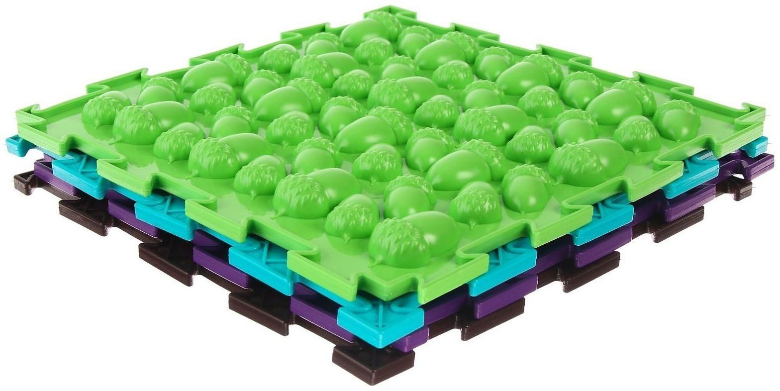 Модульный массажный коврик ОРТОДОН «Желуди», жесткий, цвет МИКС