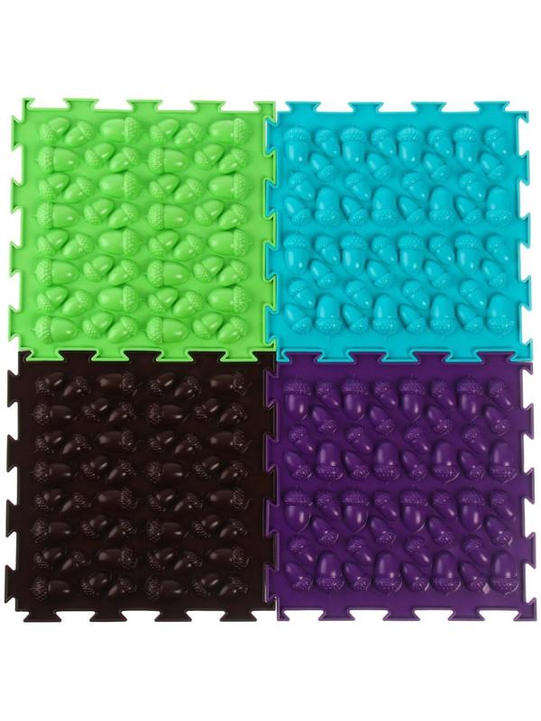 Модульный массажный коврик ОРТОДОН «Желуди», жесткий, цвет МИКС