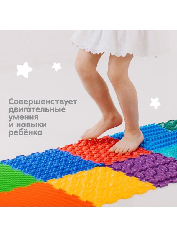 Модульный массажный коврик ОРТОДОН «Колючки», жесткий, цвет МИКС