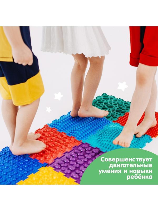 Модульный массажный коврик ОРТОДОН «Лесенка», жесткий, цвет МИКС