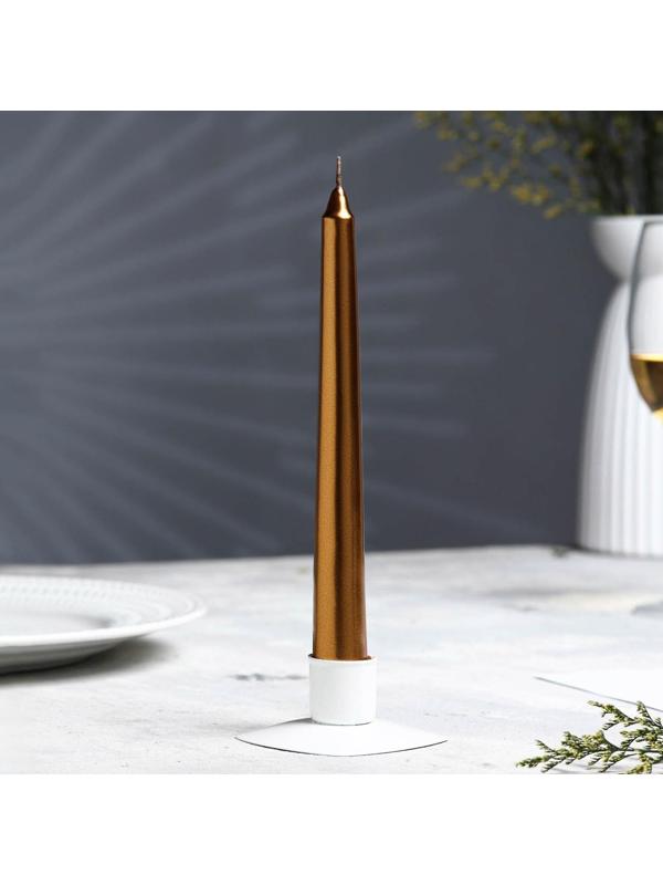 Набор Свечей античных, 1,9х 20 см, 6 штук, кофейно-золотой металлик