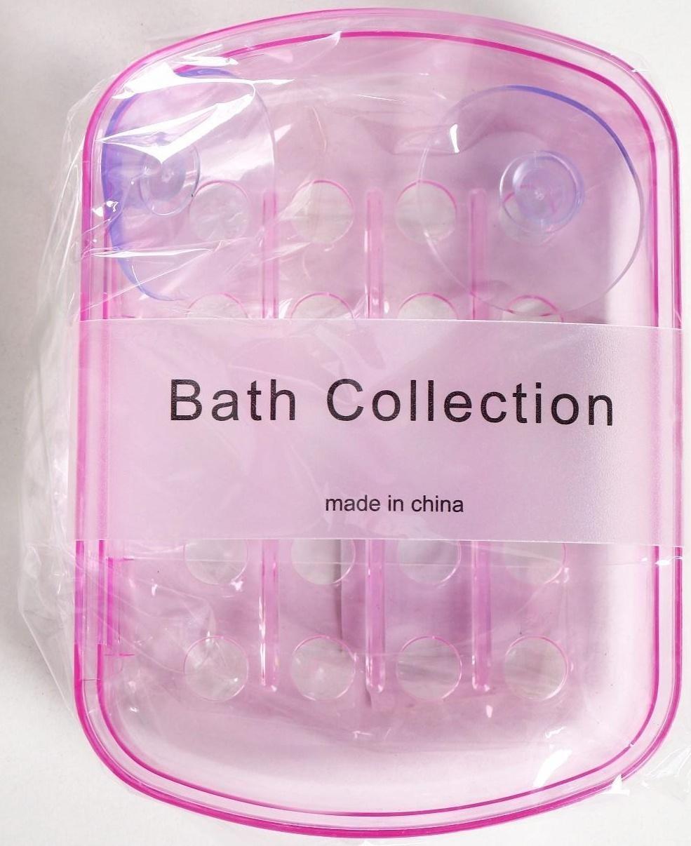 Мыльница пластиковая на присосках Bath Collection, 13×10×3 см, цвет МИКС