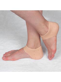 Напяточники для педикюра, силиконовые, увлажняющие, перфорированные, 10 × 10,5 см, ONE SIZE, цвет бежевый