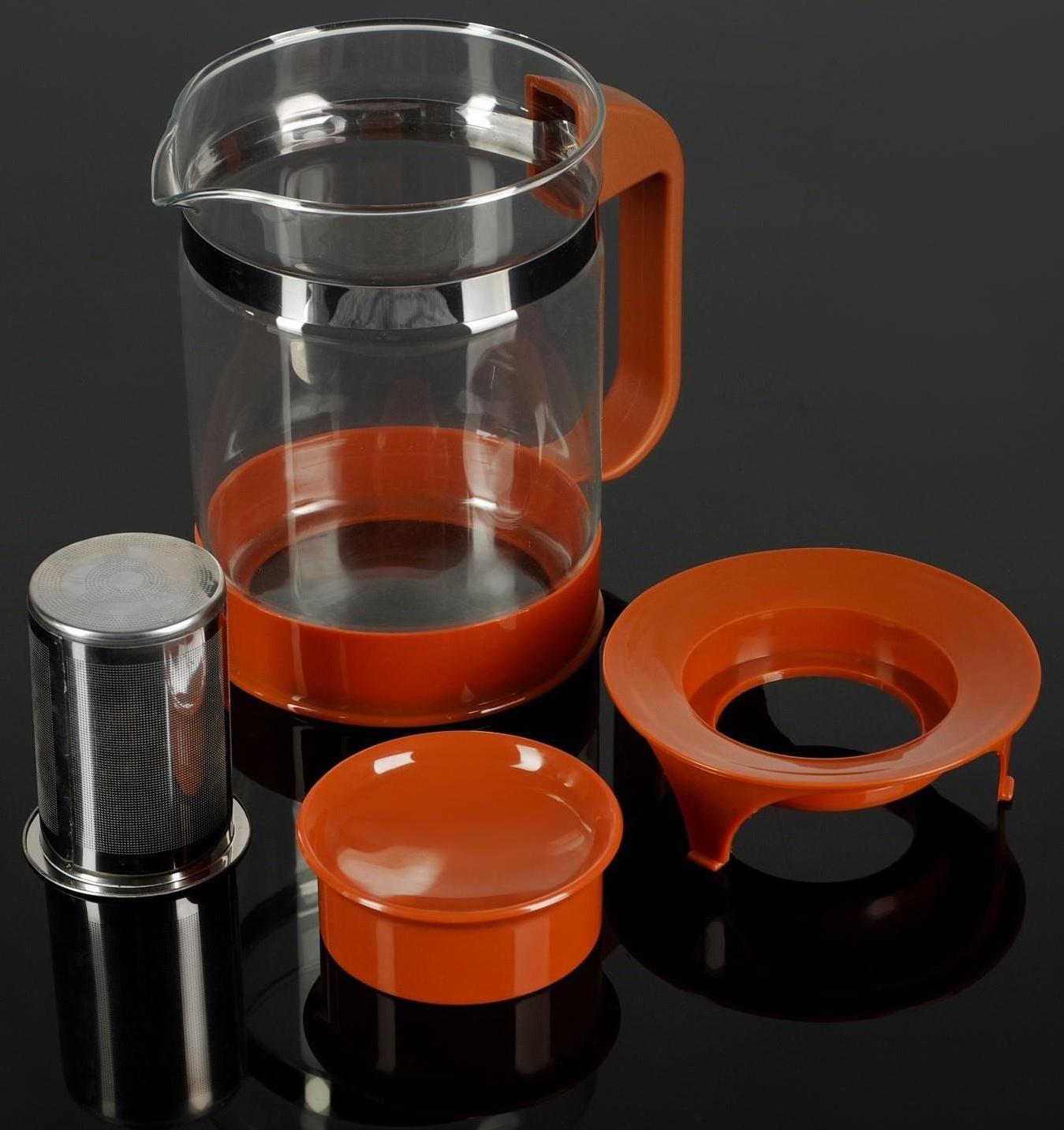 Чайник стеклянный заварочный «Шоколад», 1,25 л, с металлическим ситом