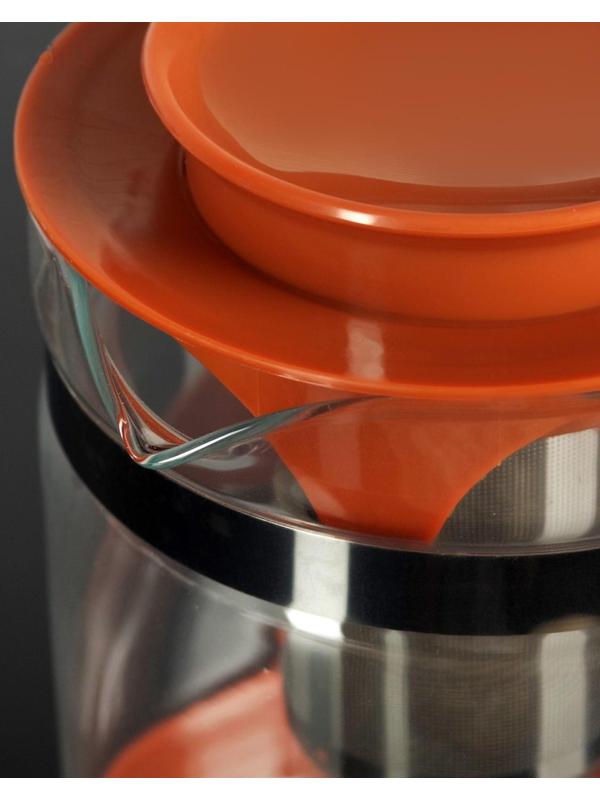 Чайник стеклянный заварочный «Шоколад», 1,25 л, с металлическим ситом