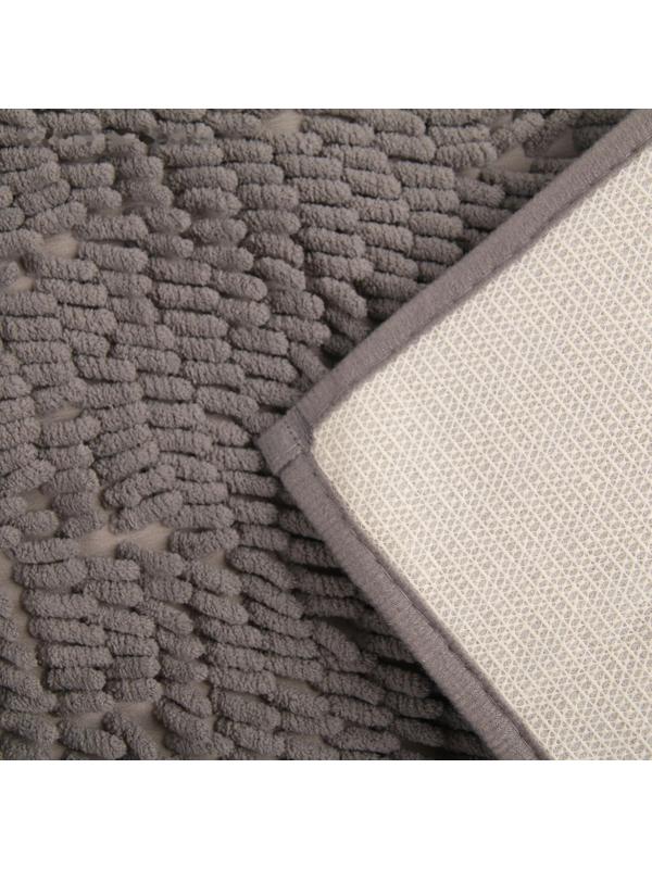 Коврик для ванной Доляна «Букли длинные», 40×60 см, цвет серый