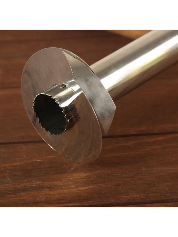 Фигурный нож для ананаса/нарезки фруктов, 9×25 см, цвет черный