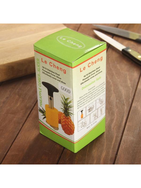 Фигурный нож для ананаса/нарезки фруктов, 9×25 см, цвет черный