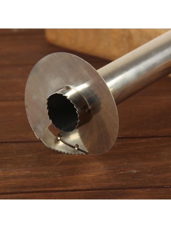 Фигурный нож для ананаса/нарезки фруктов, 9×25 см, цвет черный