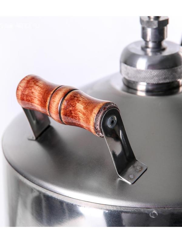 Дистиллятор «Простой», 12 л, горло 4 см, ручки МИКС металл/дерево