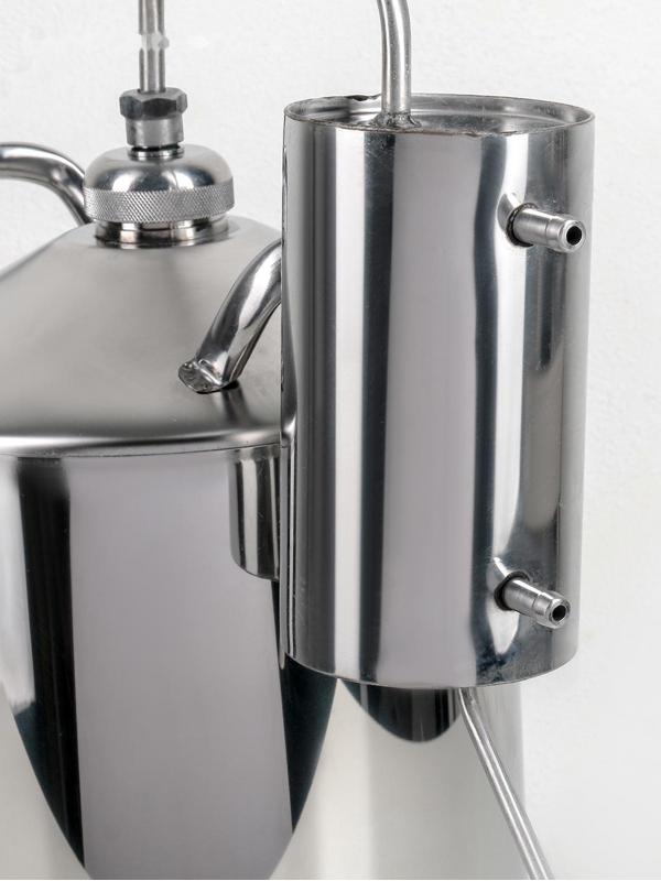 Дистиллятор «Простой», 12 л, горло 4 см, ручки МИКС металл/дерево