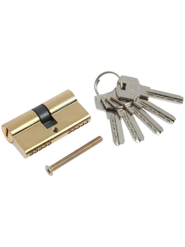 Цилиндровый механизм, 60 мм, английский ключ, 5 ключей, цвет золото