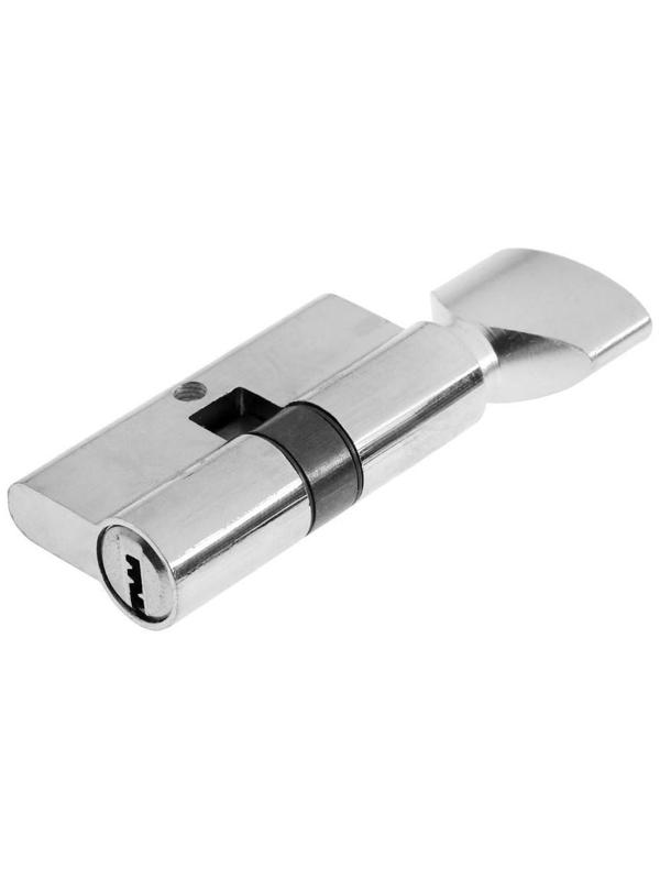 Цилиндровый механизм, 60 мм, с вертушкой, перфор. ключ, 5 ключей, цвет хром