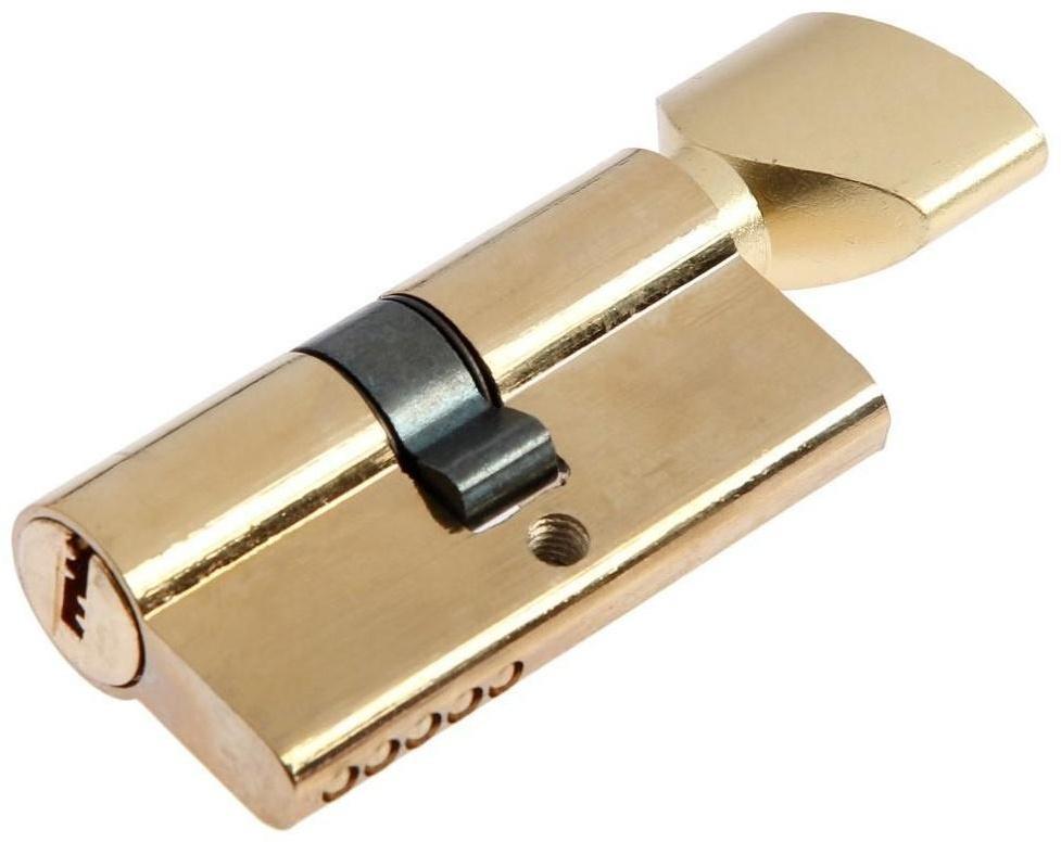 Цилиндровый механизм, 60 мм, с вертушкой, перфор. ключ, 5 ключей, цвет золото