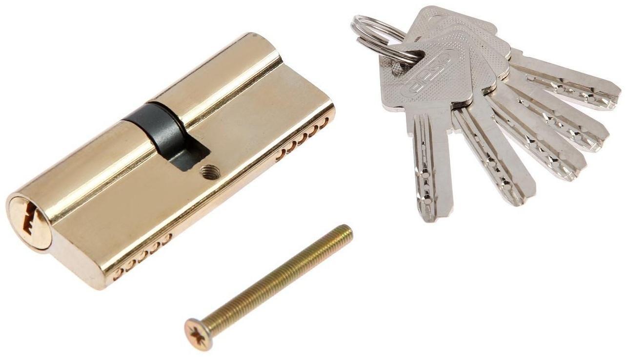 Цилиндровый механизм, 80 мм, перфор. ключ, 5 ключей, цвет золото