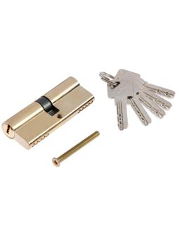 Цилиндровый механизм, 80 мм, перфор. ключ, 5 ключей, цвет золото