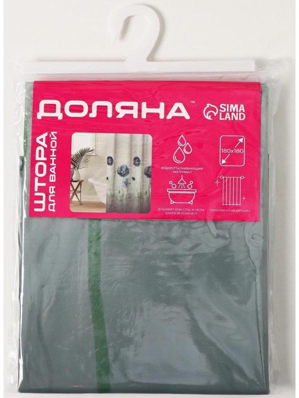 Штора для ванной Доляна «Синие маки», 180×180 см, EVA