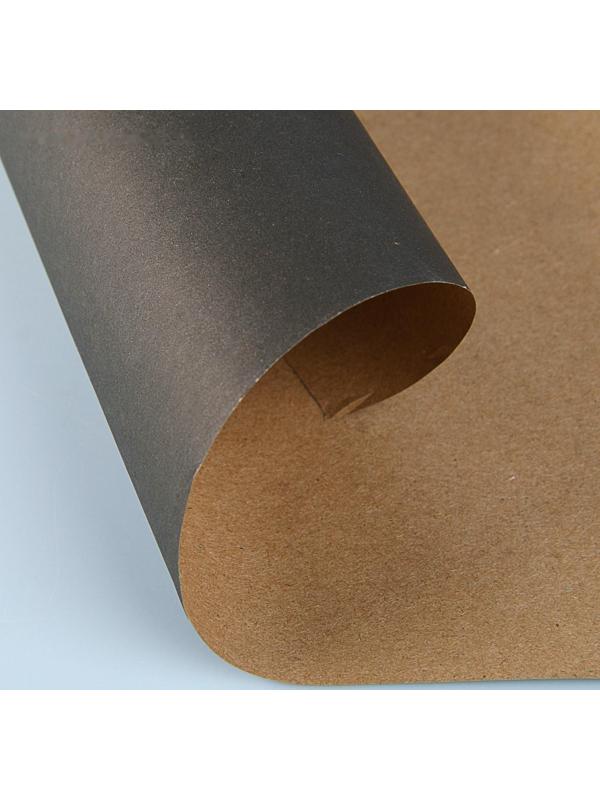 Бумага для декора и флористики, крафт, «Чёрный янтарь», черная, однотонная, односторонняя, рулон 1шт., 0,7 х 10 м