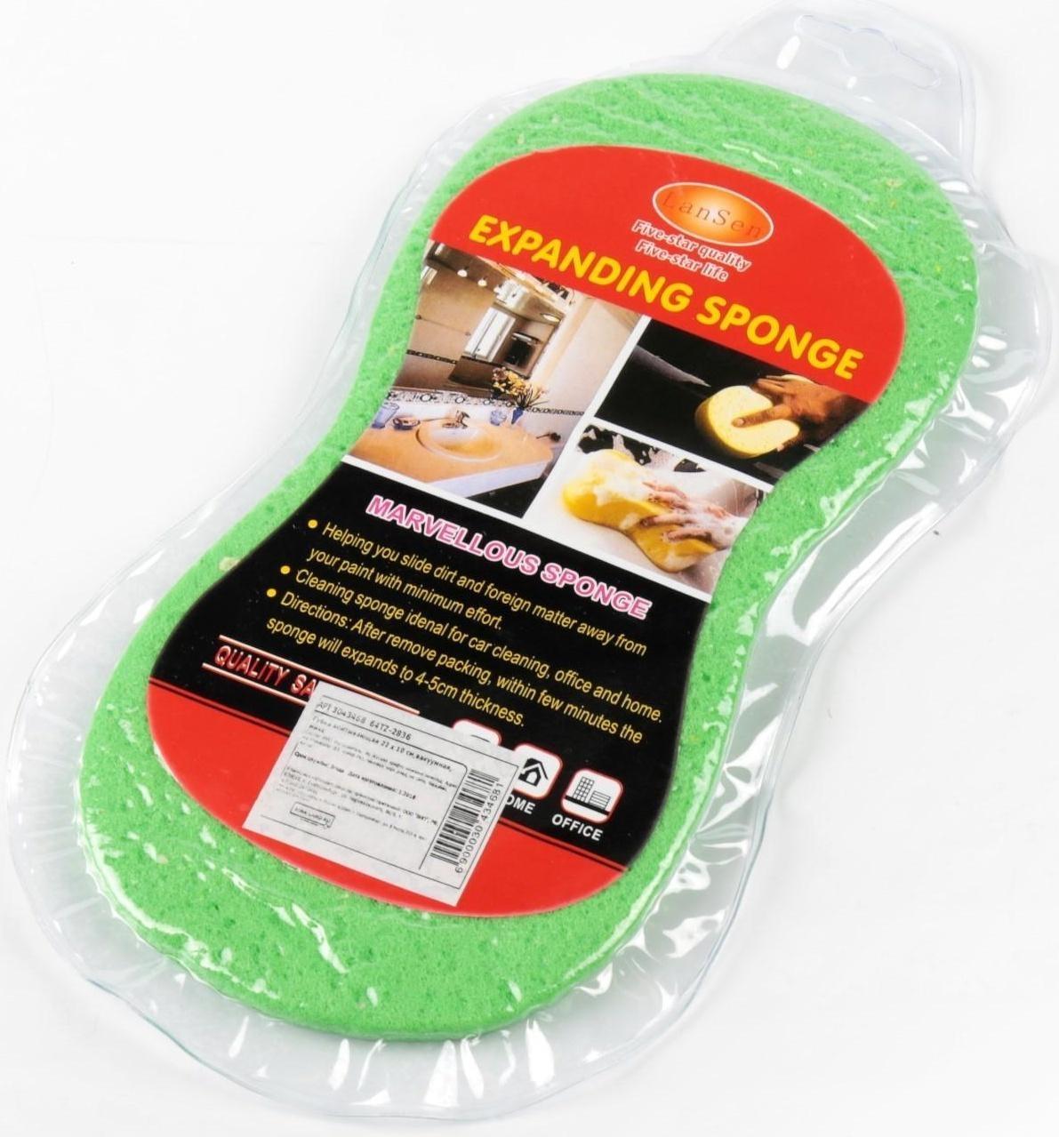 Губка впитывающая для авто, 22×10 см, вакуумная, микс