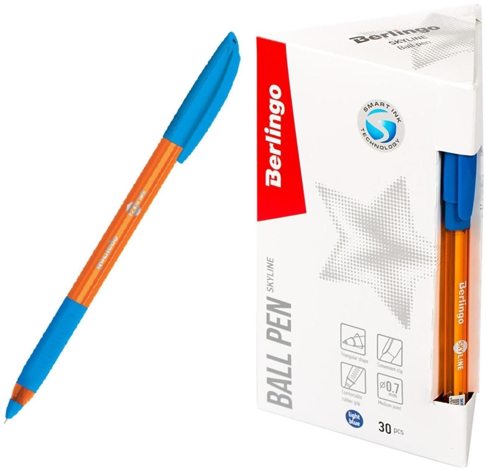 Ручка шариковая Berlingo Skyline, стержень светло-синий, узел-игла 0,7 мм
