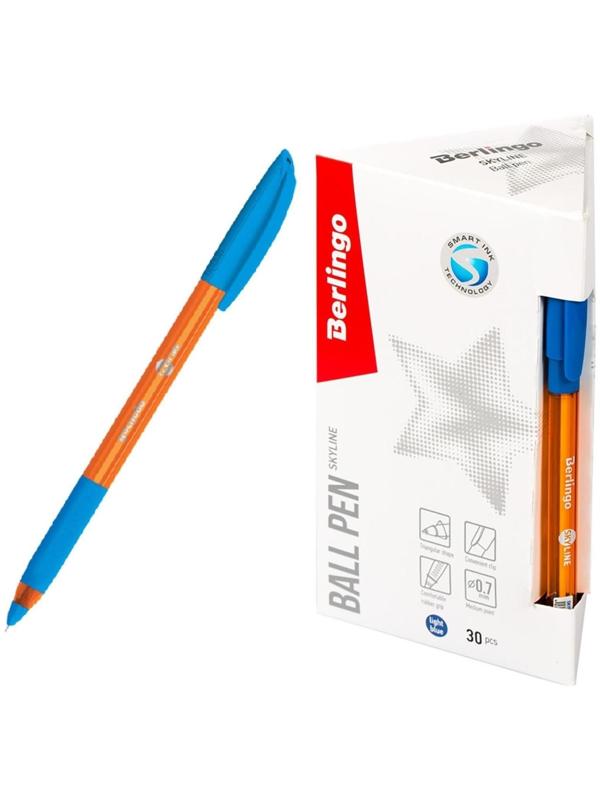 Ручка шариковая Berlingo Skyline, стержень светло-синий, узел-игла 0,7 мм