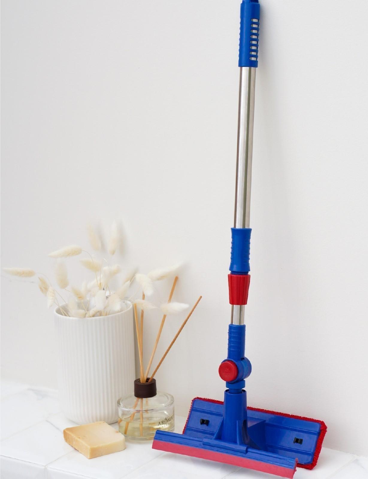 Окномойка с телескопической стальной ручкой и сгоном Доляна, 18×8×55(83) см, полиэстер