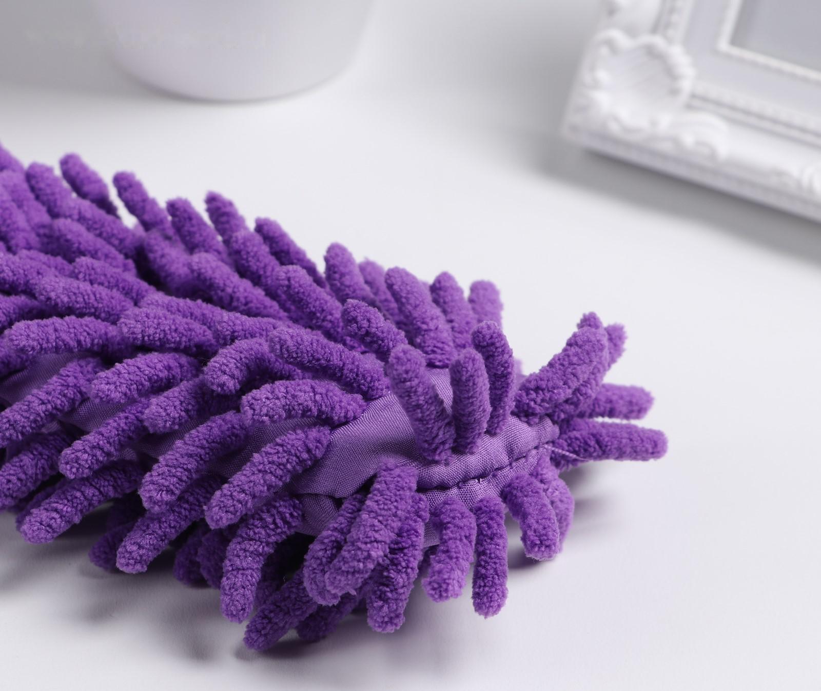 Щётка для уборки гибкая 57×6 см, двусторонняя букля, цвет МИКС