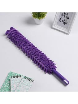 Щётка для уборки гибкая 57×6 см, двусторонняя букля, цвет МИКС