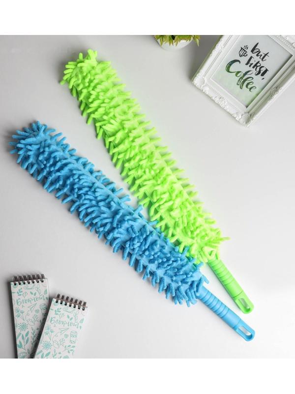 Щётка для уборки гибкая 57×6 см, двусторонняя букля, цвет МИКС