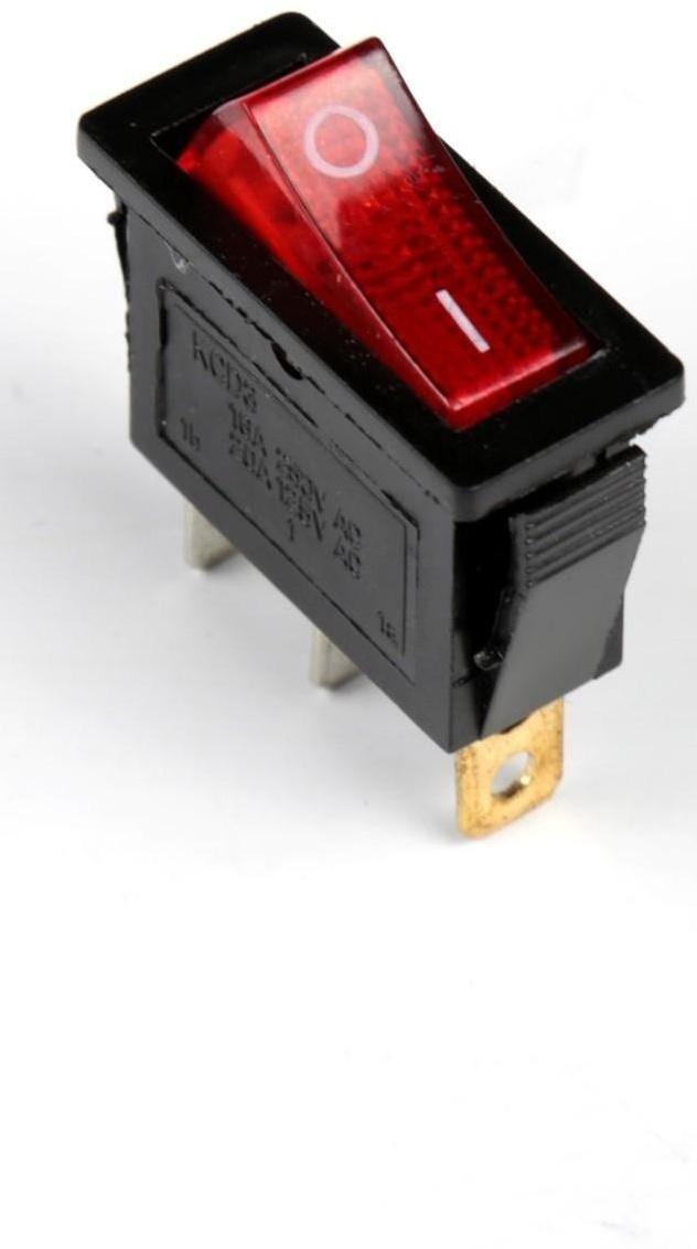 Кнопка - выключатель, прямоугольный, с подсветкой