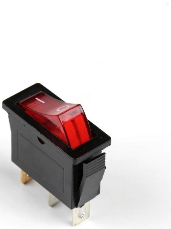 Кнопка - выключатель, прямоугольный, с подсветкой