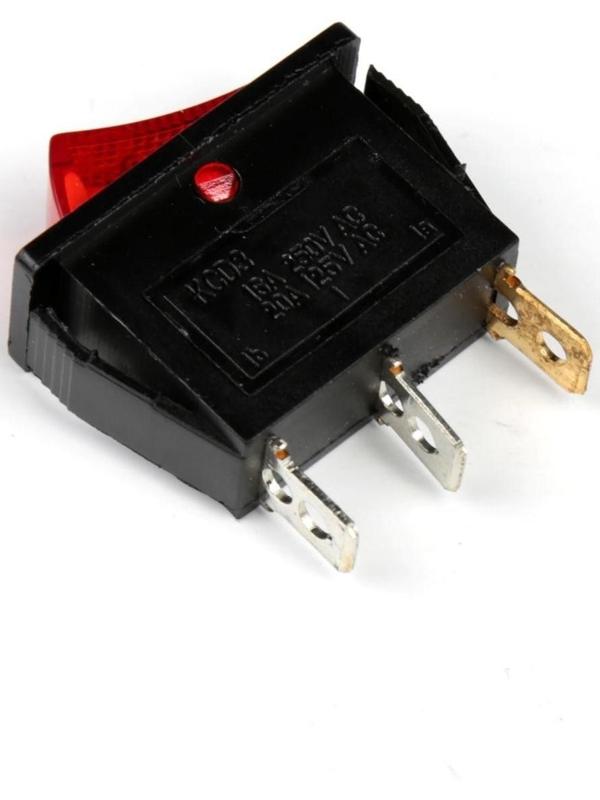 Кнопка - выключатель, прямоугольный, с подсветкой