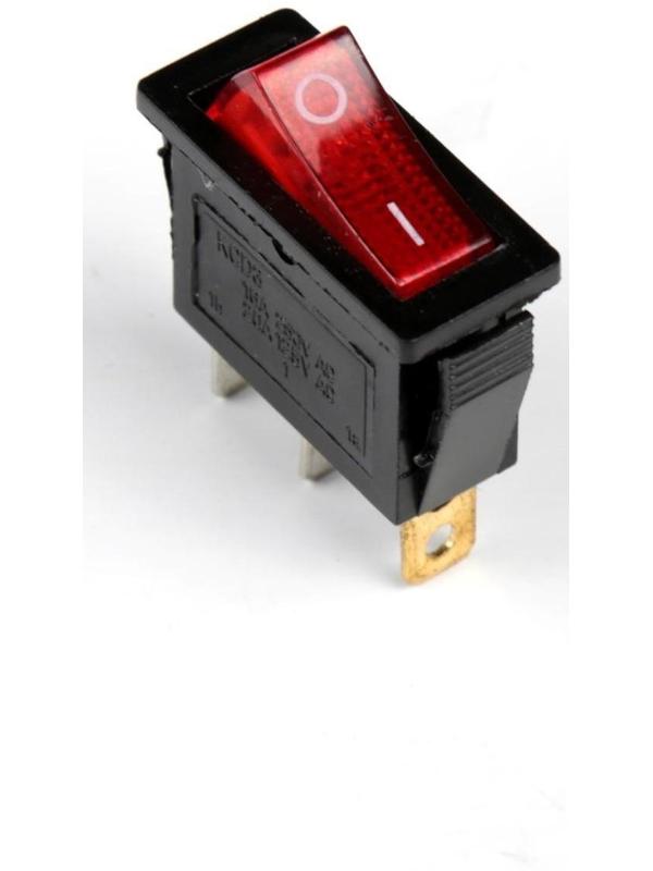 Кнопка - выключатель, прямоугольный, с подсветкой