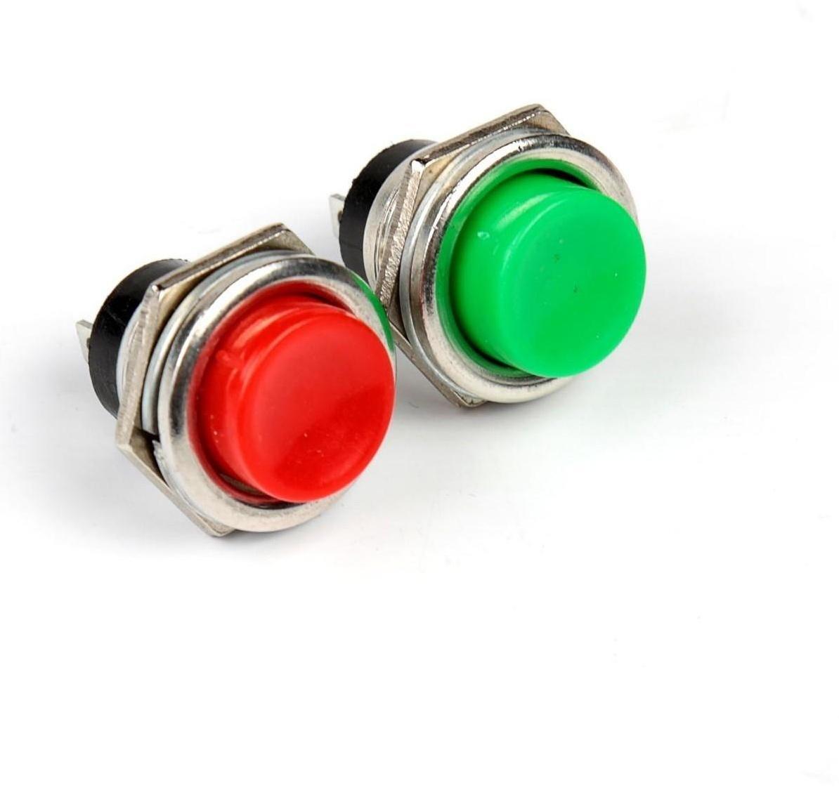 Кнопка - выключатель, без подсветки, МИКС