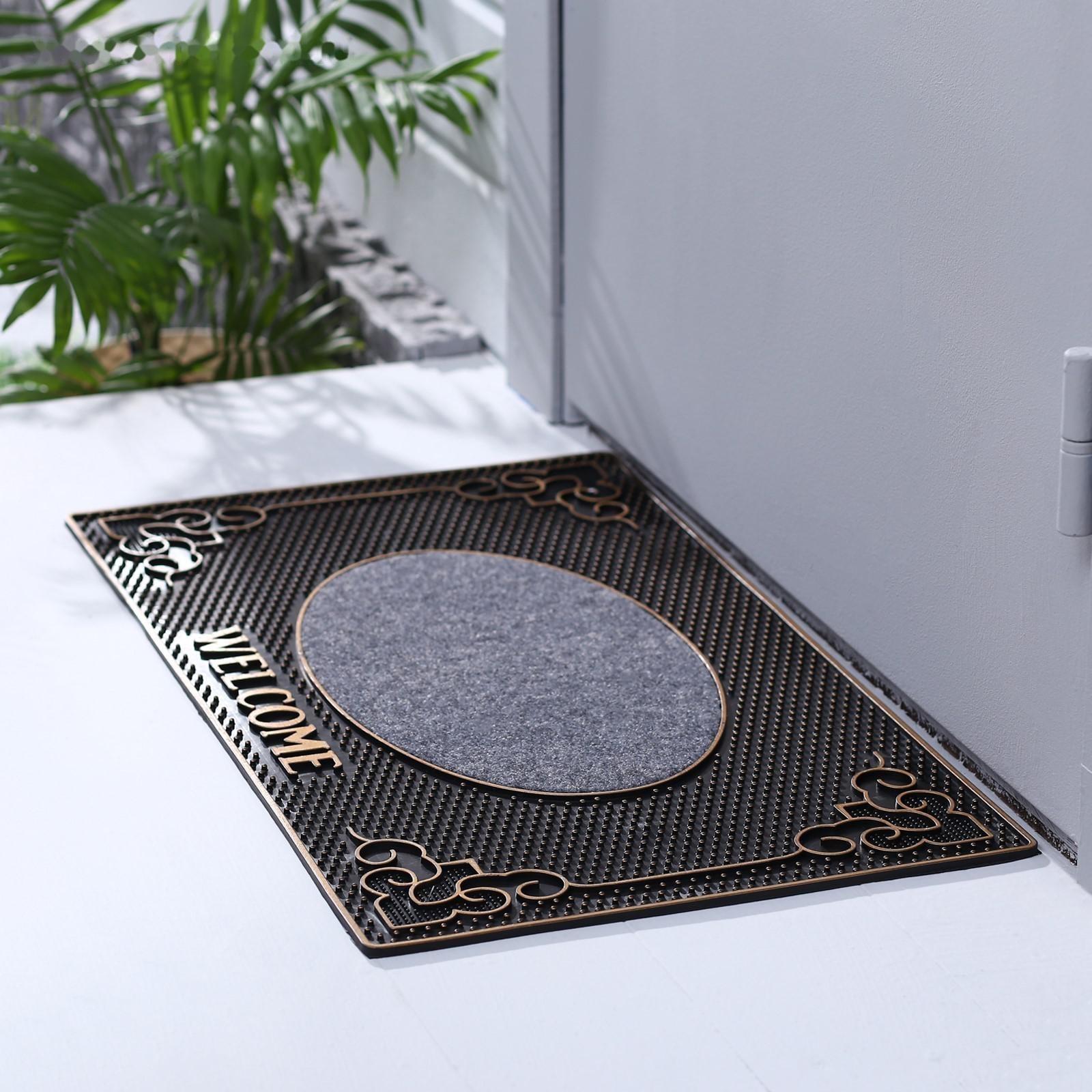 Коврик придверный резиновый Доляна Welcome, 40×70 см, цвет МИКС