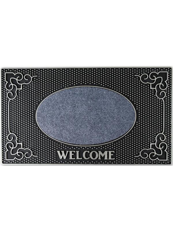 Коврик придверный резиновый Доляна Welcome, 40×70 см, цвет МИКС