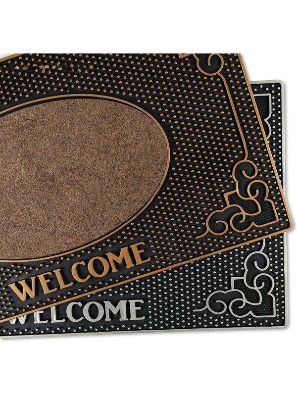 Коврик придверный резиновый Доляна Welcome, 40×70 см, цвет МИКС
