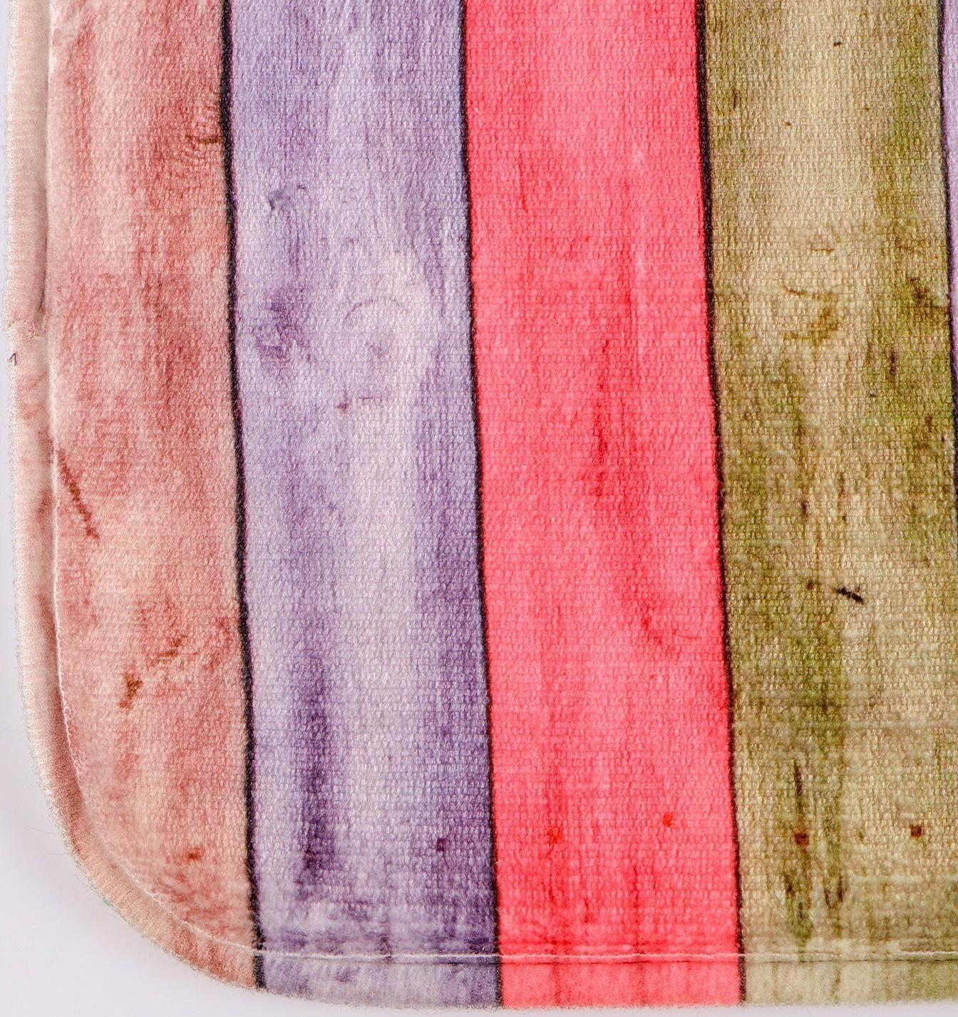 Набор ковриков для ванной и туалета Доляна «Цветные деревяшки», 2 шт: 40×45, 45×75 см