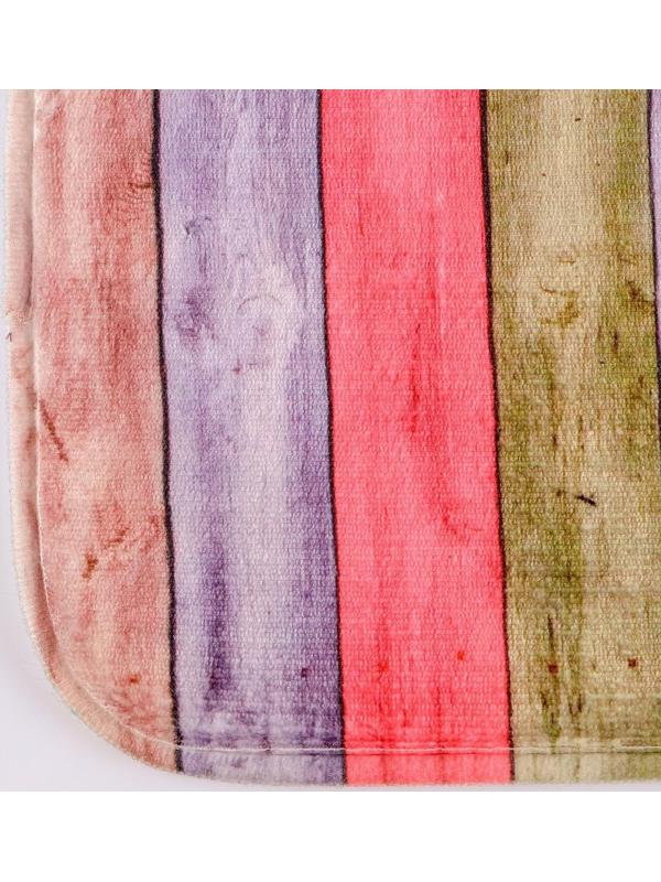 Набор ковриков для ванной и туалета Доляна «Цветные деревяшки», 2 шт: 40×45, 45×75 см