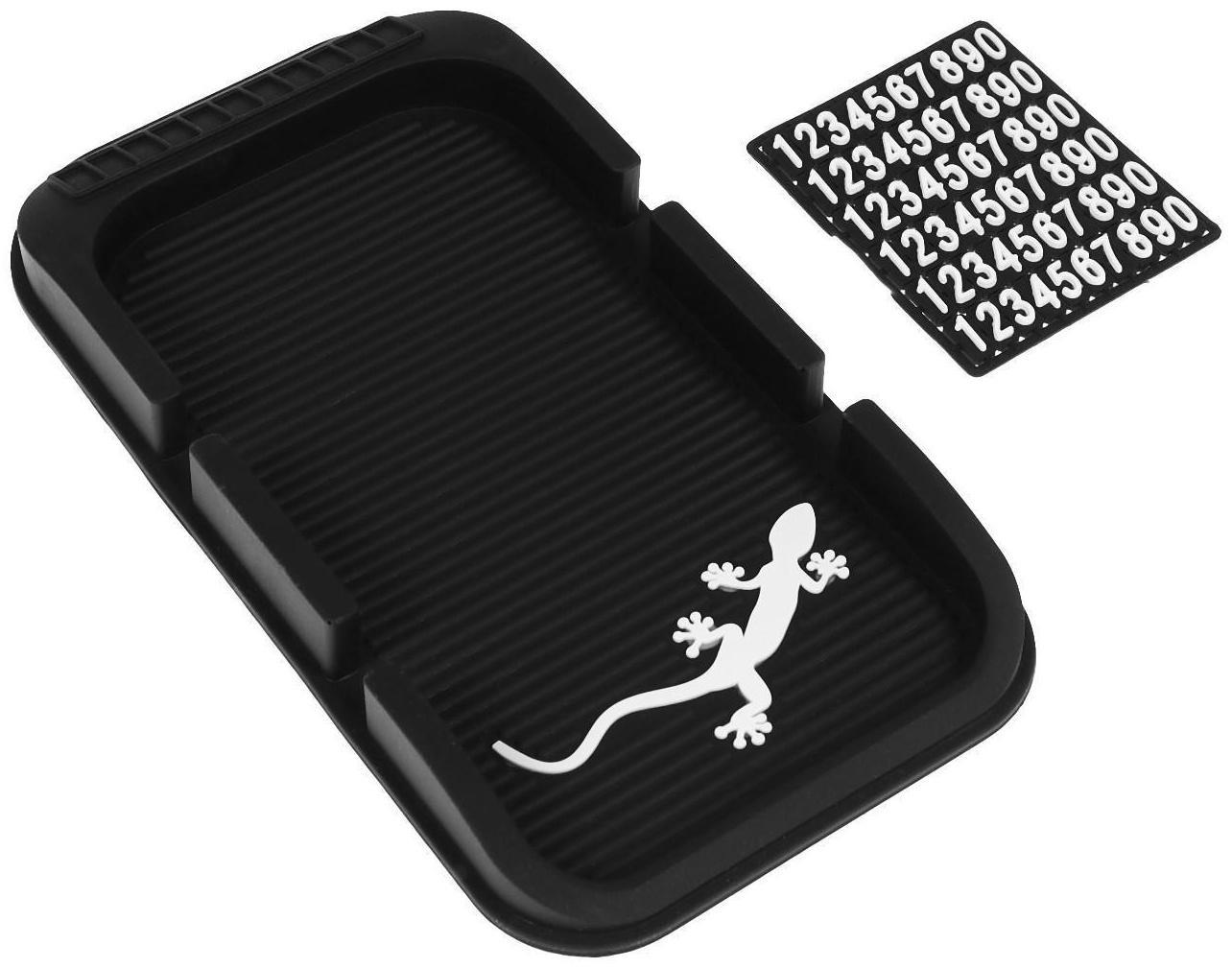 Коврик противоскользящий с номером телефона, 20×11 см, микс, черный