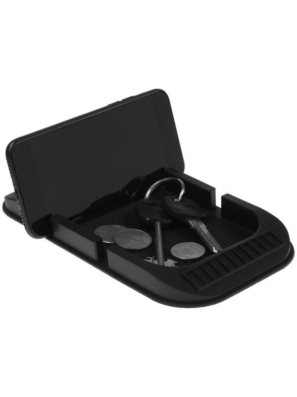 Коврик противоскользящий с номером телефона, 20×11 см, микс, черный