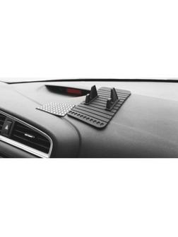 Коврик противоскользящий с подставкой под телефон и номером телефона, черный