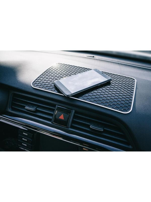 Коврик противоскользящий 27.5×17 см, соты, черный