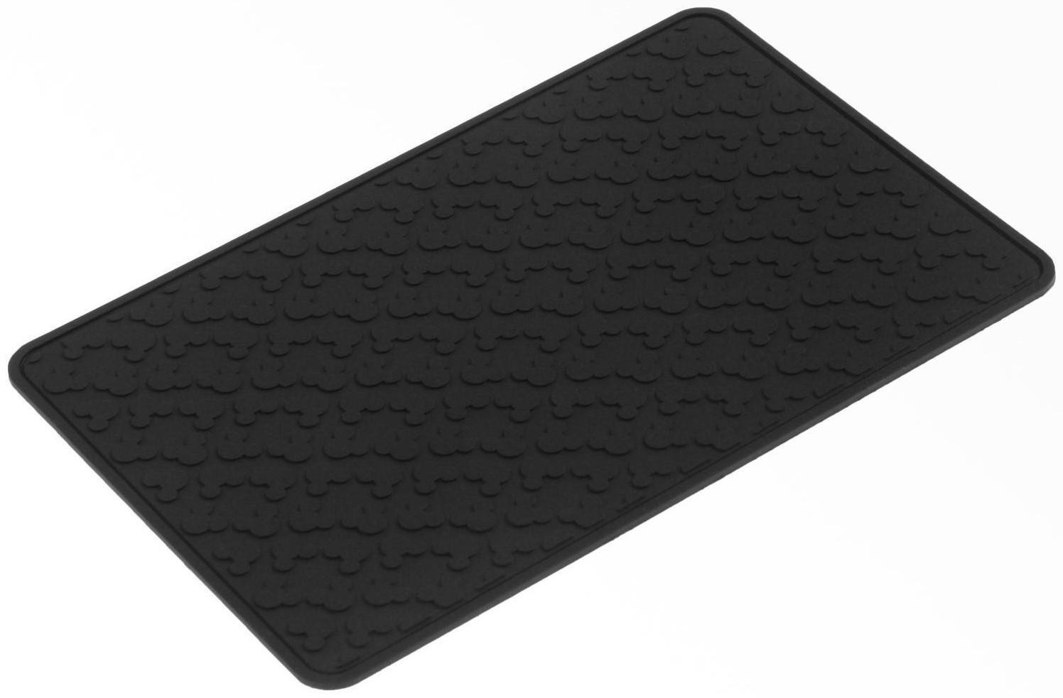 Коврик противоскользящий 20×13 см, пиксели, черный